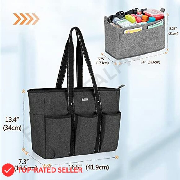 Professional Nurse Tote with Organizer Insert Padded Laptop Sleeve Functional - Picture 7 of 7